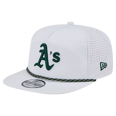Men's New Era White Athletics Perforated Golfer Snapback Hat