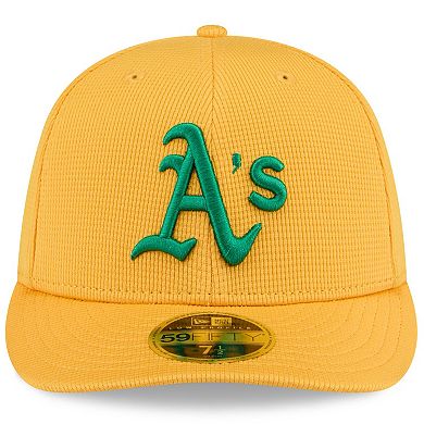 Men's New Era Gold Athletics 2025 Spring Training Low Profile 59FIFTY Fitted Hat