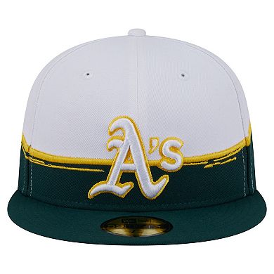 Men's New Era Green/White Athletics Paint Stroke 59FIFTY Fitted Hat