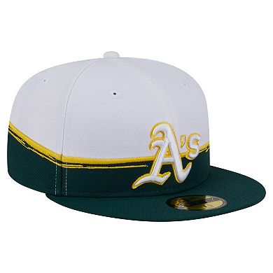 Men's New Era Green/White Athletics Paint Stroke 59FIFTY Fitted Hat