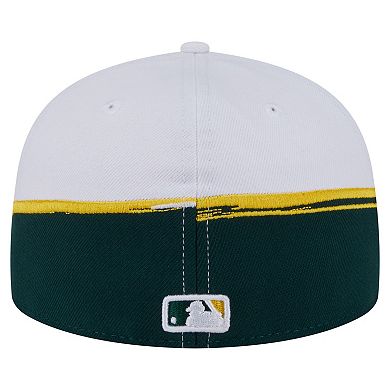 Men's New Era Green/White Athletics Paint Stroke 59FIFTY Fitted Hat
