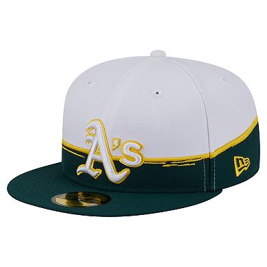 Men's New Era Green/White Athletics Paint Stroke 59FIFTY Fitted Hat