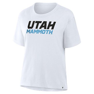 Women's Fanatics White Utah Mammoth Wordmark Legacy T-Shirt