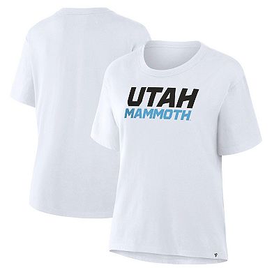 Women's Fanatics White Utah Mammoth Wordmark Legacy T-Shirt