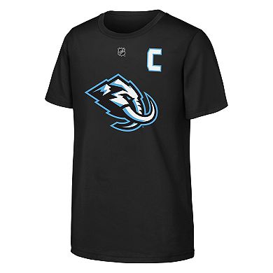 Youth Outerstuff Clayton Keller Black Utah Mammoth Captain Patch Name & Number T-Shirt