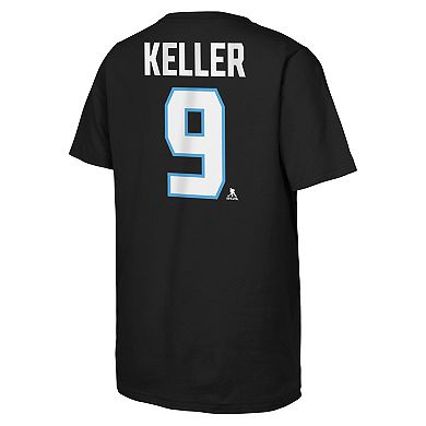 Youth Outerstuff Clayton Keller Black Utah Mammoth Captain Patch Name & Number T-Shirt