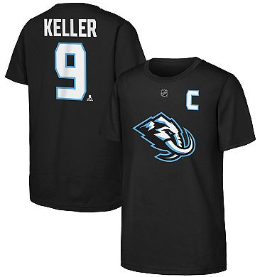 Youth Outerstuff Clayton Keller Black Utah Mammoth Captain Patch Name & Number T-Shirt