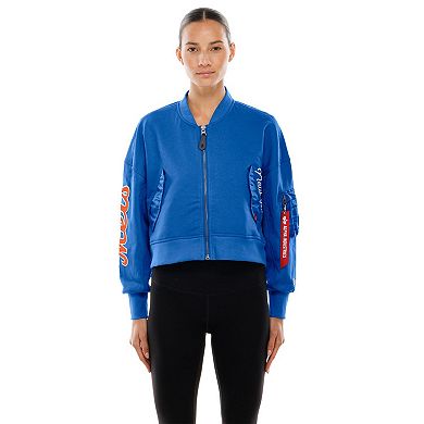 Women's New Era x Alpha Industries Royal New York Mets Cropped Full-Zip Jacket