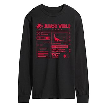 Men's Jurassic World Rebirth Schematic Long Sleeve Graphic Tee