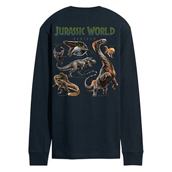 Men's Jurassic World Rebirth Dinosaur Long Sleeve Graphic Tee