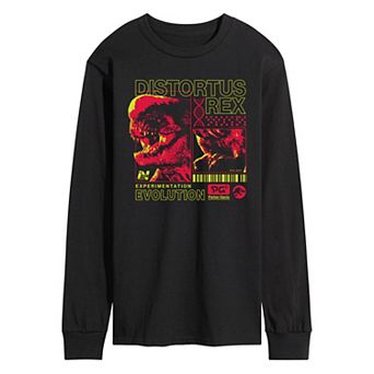 Men's Jurassic World Rebirth Distortus Rex Long Sleeve Graphic Tee