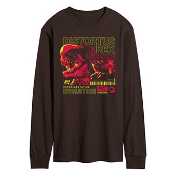 Men's Jurassic World Rebirth Distortus Rex Long Sleeve Graphic Tee