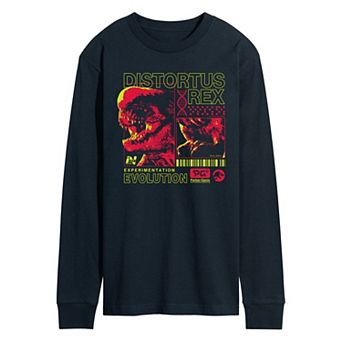 Men's Jurassic World Rebirth Distortus Rex Long Sleeve Graphic Tee