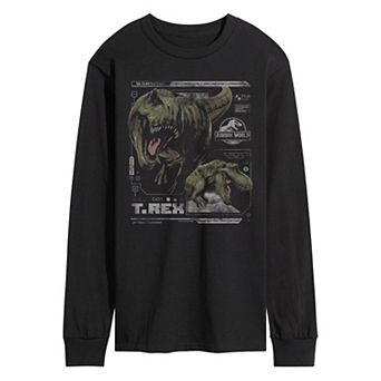 Men's Jurassic World Rebirth T-Rex Digital Long Sleeve Graphic Tee
