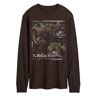 Men's Jurassic World Rebirth T-Rex Digital Long Sleeve Graphic Tee