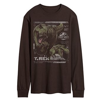 Men's Jurassic World Rebirth T-Rex Digital Long Sleeve Graphic Tee