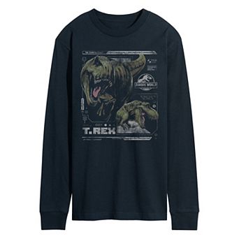 Men's Jurassic World Rebirth T-Rex Digital Long Sleeve Graphic Tee