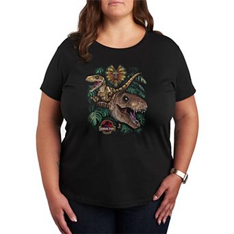 Plus Size Jurassic Park Collage Graphic Tee
