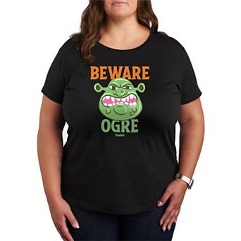 Plus Size Shrek Beware Ogre Graphic Tee