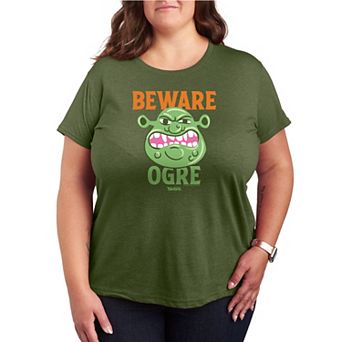 Plus Size Shrek Beware Ogre Graphic Tee