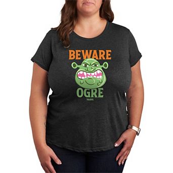 Plus Size Shrek Beware Ogre Graphic Tee