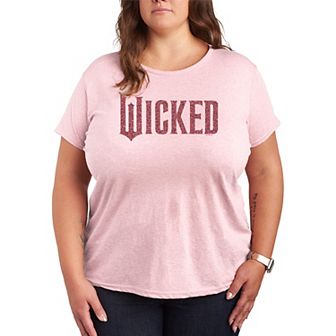 Plus Size Wicked Pink Glitter Logo Graphic Tee