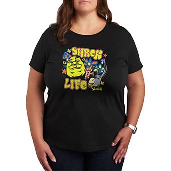 Plus Size Shrek Life Groovy Florals Graphic Tee