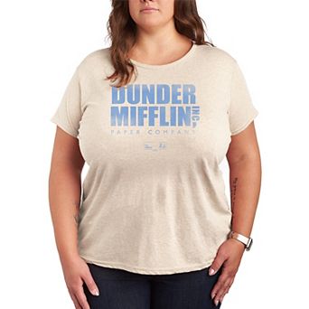 Plus Size The Office Dunder Mifflin Logo Vintage Graphic Tee