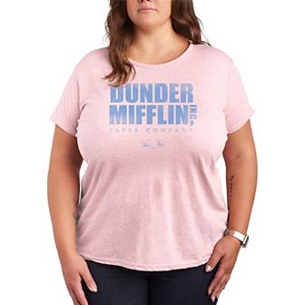 Plus Size The Office Dunder Mifflin Logo Vintage Graphic Tee