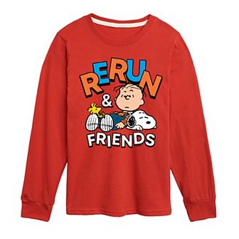 Boys 8-20 Peanuts Rerun & Friends Long Sleeve Graphic Tee
