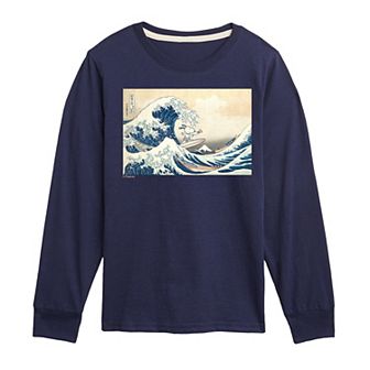 Boys 8-20 Peanuts The Great Wave Off Kanagawa Long Sleeve Graphic Tee