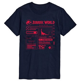 Big & Tall Jurassic World Rebirth Schematic Graphic Tee