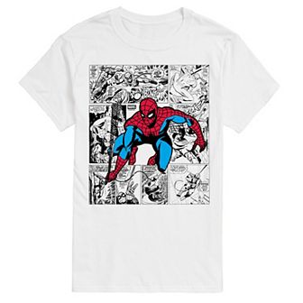 Men's Marvel Spider-Man Comic Panels Graphic Tee
