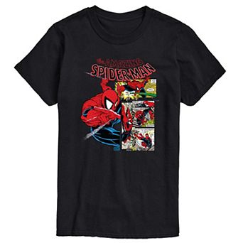 Men's Marvel The Amazing Spider-Man Comic Panels Graphic Tee