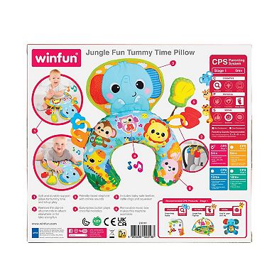 Winfun Jungle Fun 2-in-1 Support Tummy Time Pillow