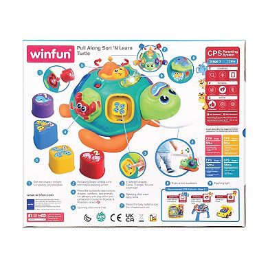 Winfun Bilingual Pull Along Sort 'N Learn Turtle Toy