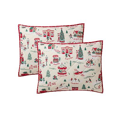 Hallmark Multi Christmas Village Holiday Quilt Set