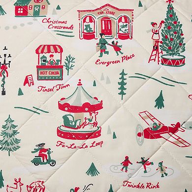 Hallmark Multi Christmas Village Holiday Quilt Set
