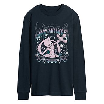 Men's Pokémon Mewtwo Grunge Long Sleeve Graphic Tee