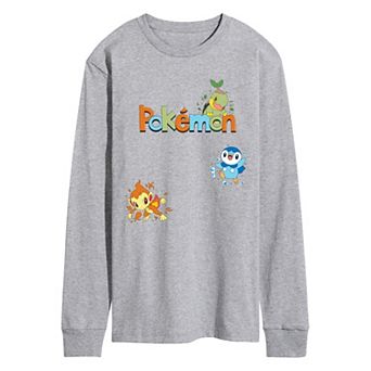 Men's Pokémon Gen 4 Starters Long Sleeve Graphic Tee