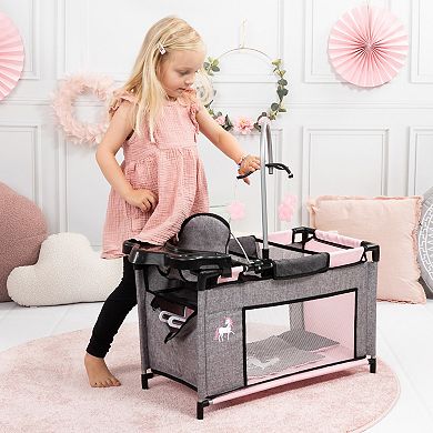 Bayer Multi-Bed Doll Playpen Accessory with Highchair & Mobile