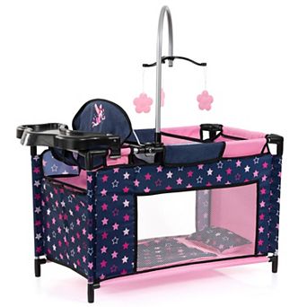 Bayer Multi-Bed Doll Playpen Accessory with Highchair & Mobile