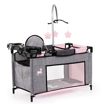 Bayer Multi-Bed Doll Playpen Accessory with Highchair & Mobile