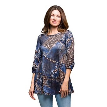Women's 24Seven Comfort Apparel Paisley Print Dolman Sleeve Top