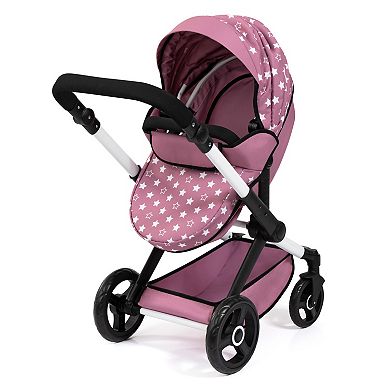 Bayer Doll Pram 2-In-1 Pushchair & Stroller with Adjustable Handle & Swivel Wheels