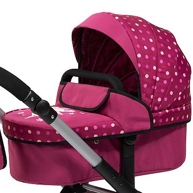Bayer Doll Pram 2-In-1 Pushchair & Stroller with Adjustable Handle & Swivel Wheels