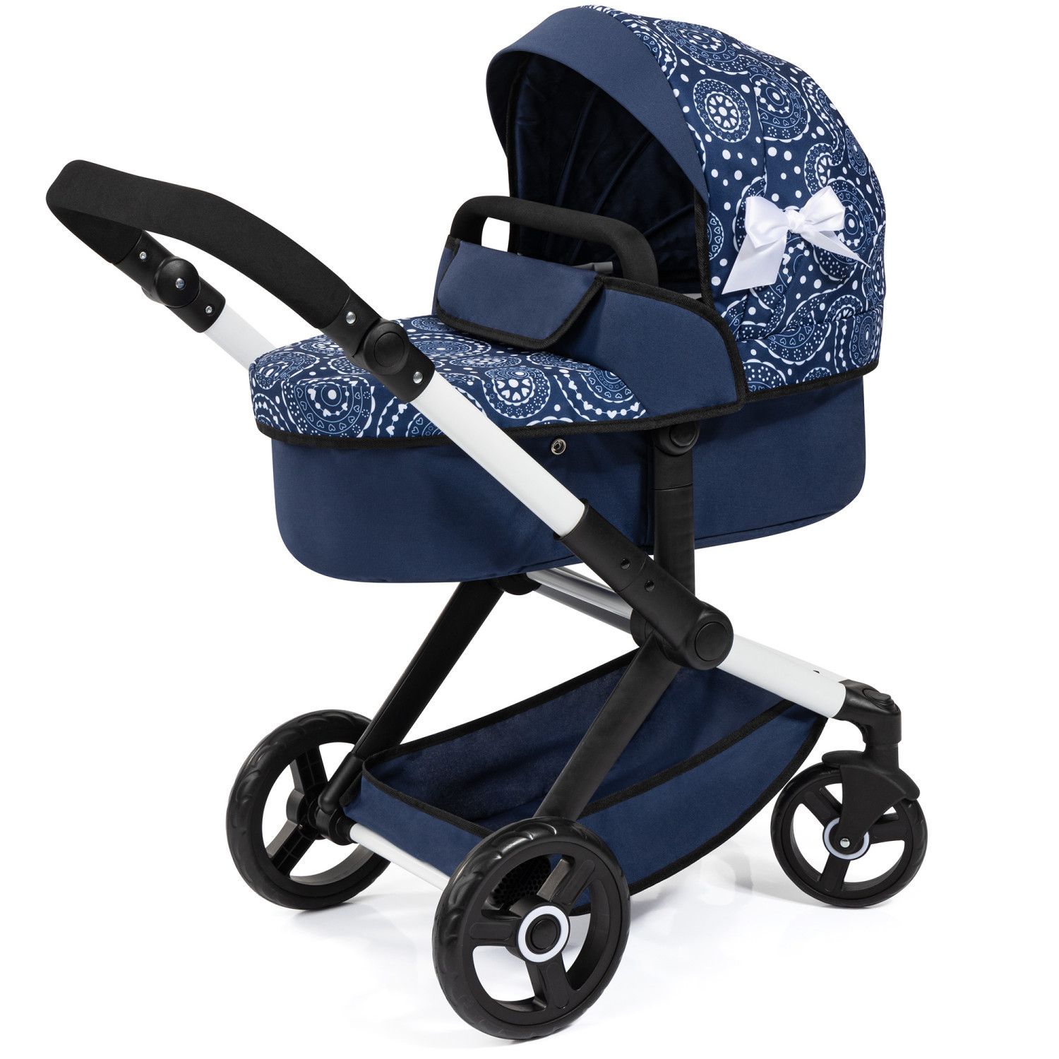 Bayer Doll Pram 2-In-1 Pushchair & Stroller with Adjustable Handle & Swivel Wheels