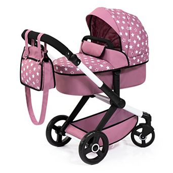 Bayer Doll Pram 2-In-1 Pushchair & Stroller with Adjustable Handle & Swivel Wheels