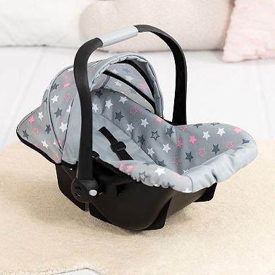 Bayer Doll Deluxe Car Seat Portable Travel Carrier For Dolls With Sunshade & Handle