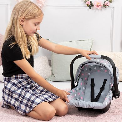 Bayer Doll Deluxe Car Seat Portable Travel Carrier For Dolls With Sunshade & Handle